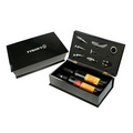 Wine Accessories 8 Piece Gift Set in Black Shiny Wooden Box